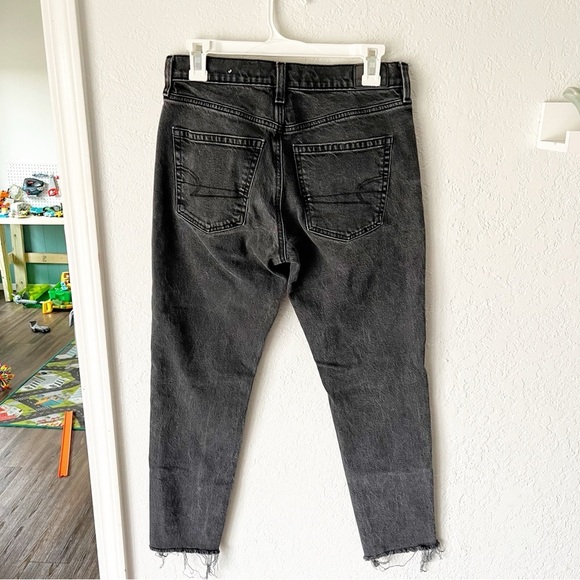 American Eagle Jeans Women's 6 '90s Skinny Distressed Gray Black - Picture 2 of 8